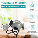 Tjernlund M-4DBT Automatic Dryer Booster Exhaust Fan 200 CFM